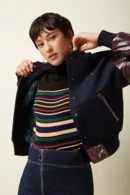 King Louie Billy Baseball Jacket Shine Bordeaux Red