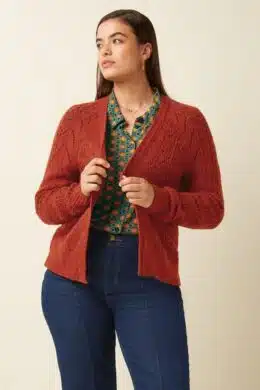 King Louie Blanca Cardi Orcia Spicy Brown - La Vie en Rose Damesmode