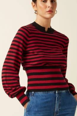 King Louie Flavia Top Berry Chili Red - La Vie en Rose Damesmode