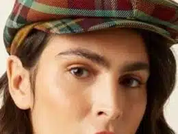 King Louie Peaky Cap Caroll Check Golden Brown - La Vie en Rose Damesmode