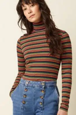 King Louie Rollneck Top Lumi Stripe - La Vie en Rose Damesmode