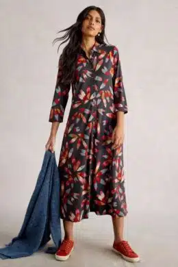 White Stuff Rua Jersey Shirt Dress Grey MLT - La Vie en Rose Damesmode