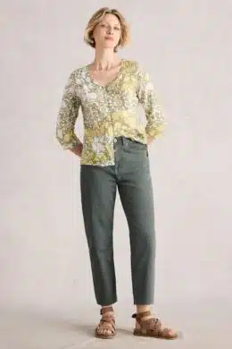 White Stuff Tilly Tapered Jeans Mid Green - La Vie en Rose Damesmode