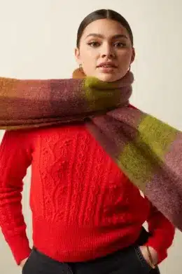 King Louie Check Scarf Multi Porto Red 09890600