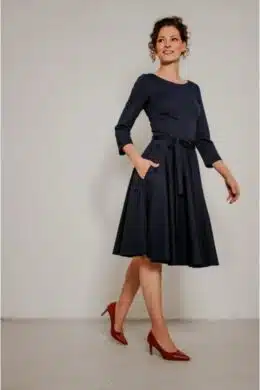 Very Cherry Ballerina Dress Navy Punty- La Vie en Rose Damesmode