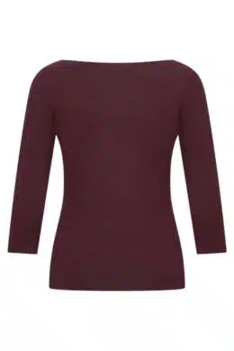 Very Cherry Boatneck Top grape Tricot Deluxe - La Vie en Rose Damesmode (1)