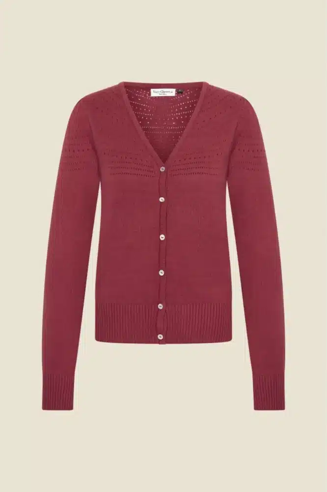 Very Cherry Lucia V Neck Cardigan Marsala- La Vie en Rose Damesmode