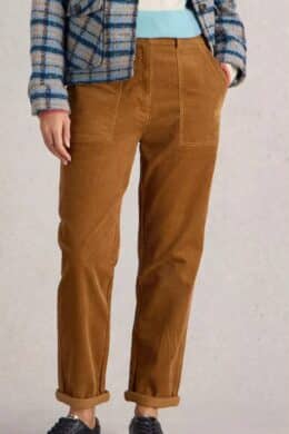 White Stuff Twister Cord Trousers Dark Tan - La Vie en Rose Damesmode