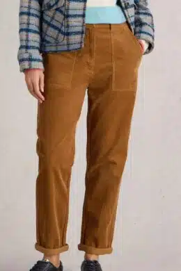 White Stuff Twister Cord Trousers Dark Tan - La Vie en Rose Damesmode