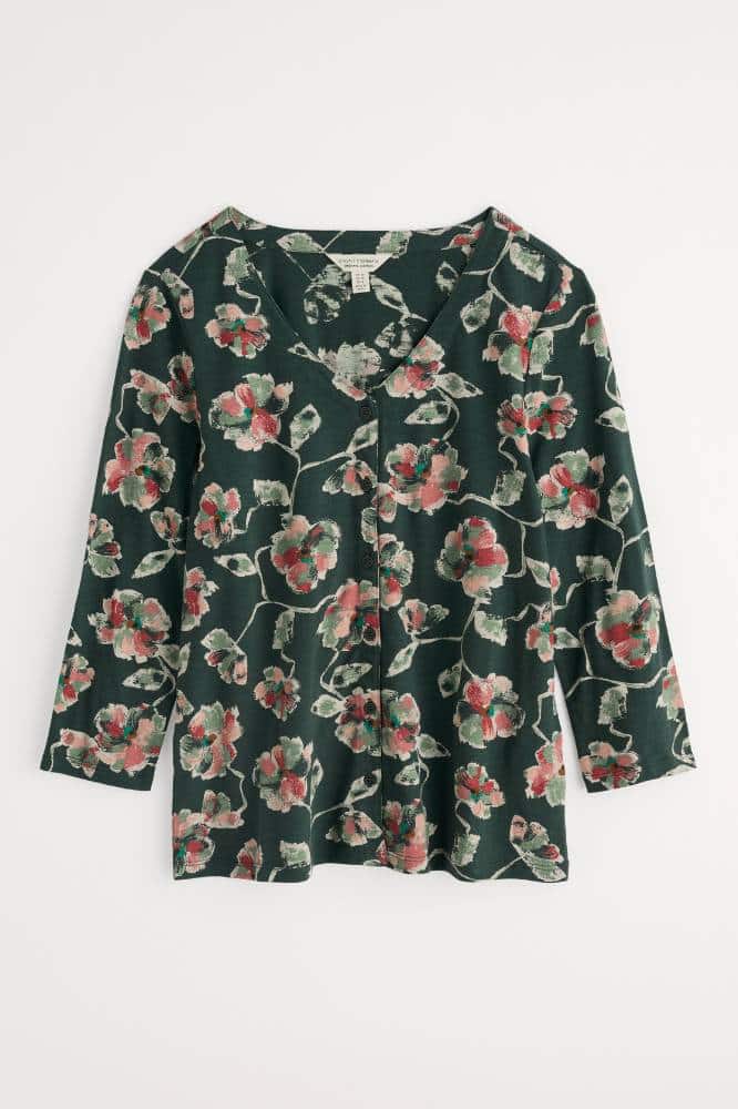 Seasalt Cornwall Studio Glass Top Artist Camellia Coppice - La Vie en Rose Damesmode