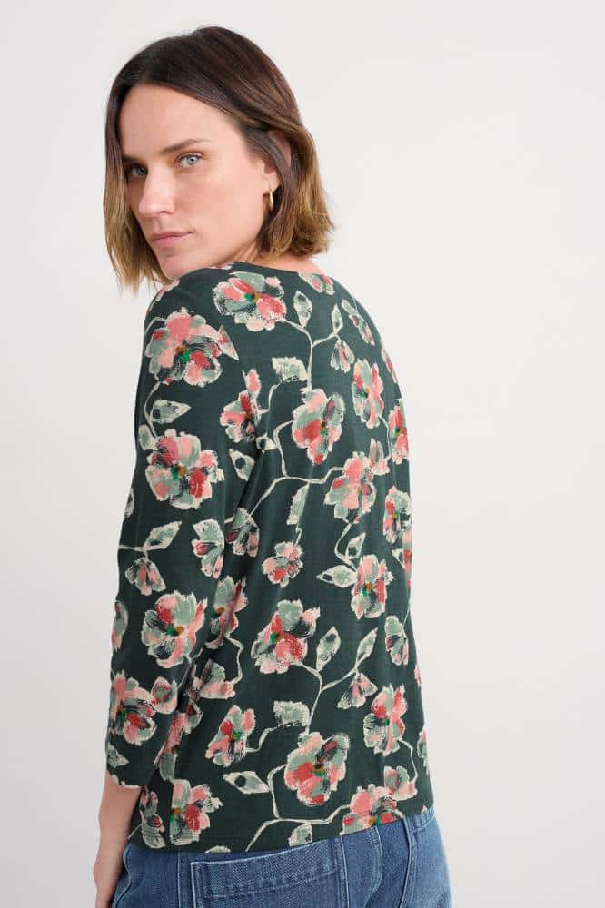 Seasalt Cornwall Studio Glass Top Artist Camellia Coppice - La Vie en Rose Damesmode