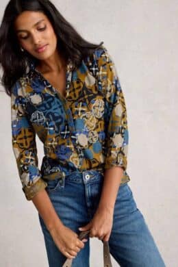 White Stuff Annie Jersey Shirt Chartreuse Multi - 2- La Vie en Rose Damesmode