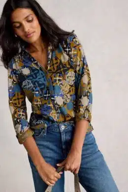 White Stuff Annie Jersey Shirt Chartreuse Multi - 2- La Vie en Rose Damesmode