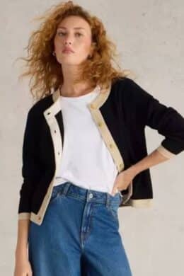 White Stuff Charlotte Cardi Black Multi - La Vie en Rose Damesmode