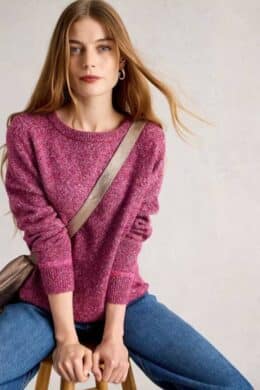 White Stuff Talia Nep Jumper Dark Plum - La Vie en Rose Damesmode