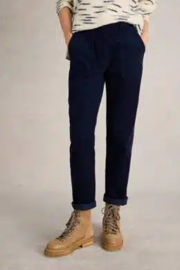 White Stuff Twister Cord Trousers Dark Navy - La Vie en Rose Damesmode