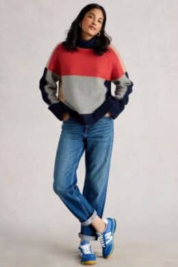 White Stuff Mary Colourblock Jumper - La Vie en Rose Damesmode