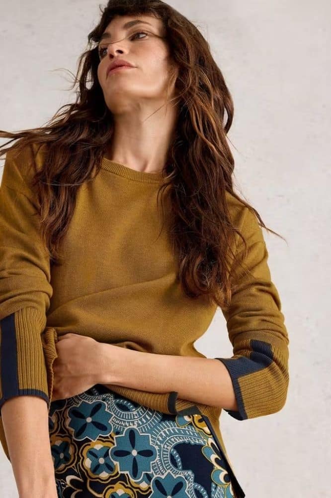 White Stuff Olive Jumper Dark Chartreuse - La Vie en Rose Damesmode