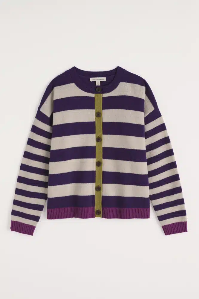 Seasalt Cornwall Pinwell Cardigan Bright Shape Dark Violet Mix - La Vie en Rose Damesmode Enkhuizen