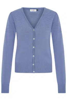 Very Cherry Lucia V-Neck Cardigan Lavender