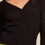 King Louie Cardi V Heart Ajour BCI Black