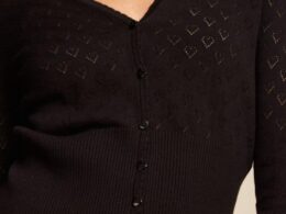 King Louie Cardi V Heart Ajour BCI Black