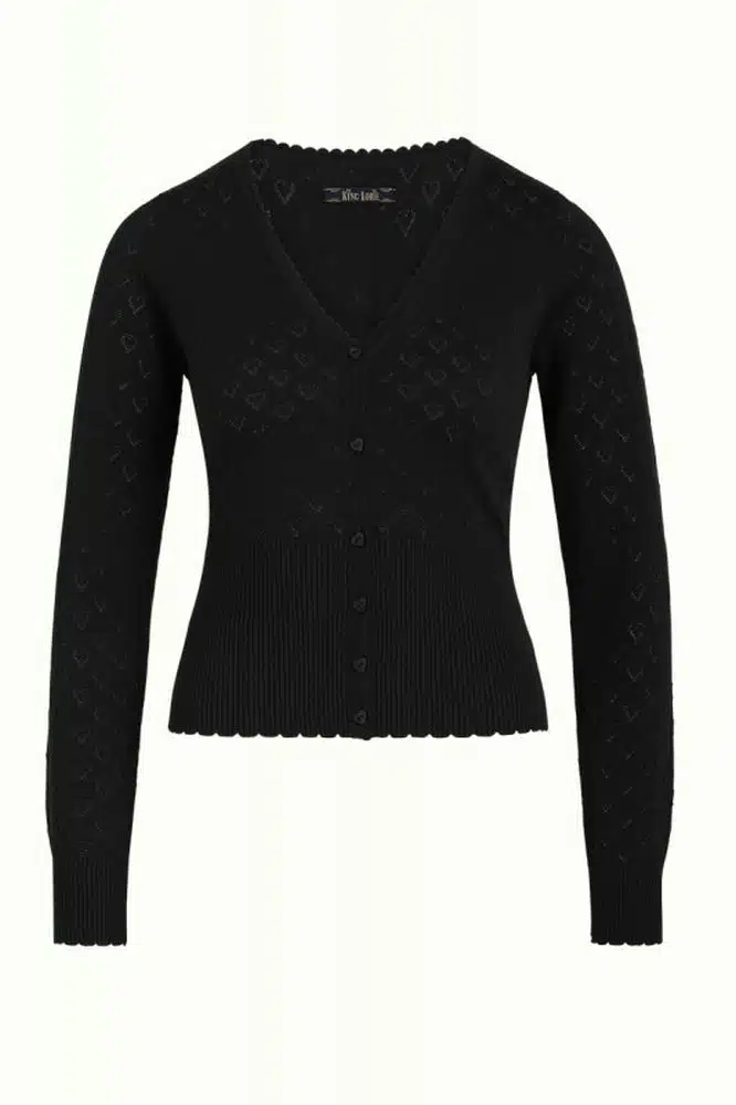 King Louie Cardi V Heart Ajour BCI Black
