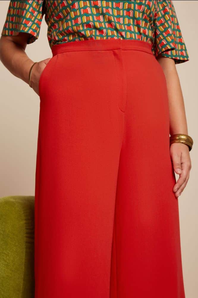 King Louie Peppa Pants Woven Crepe Fiery Red - La Vie en Rose Damesmode