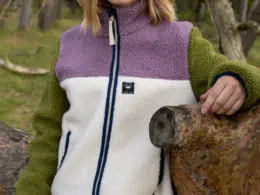 Danefae Danebirk Fleece Zip-Up Light Beige/Mauve/Olive