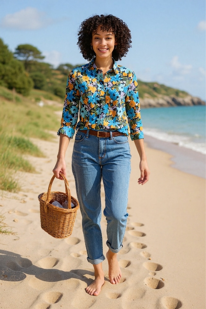 Larissa Shirt Citrus Floral Poseidon