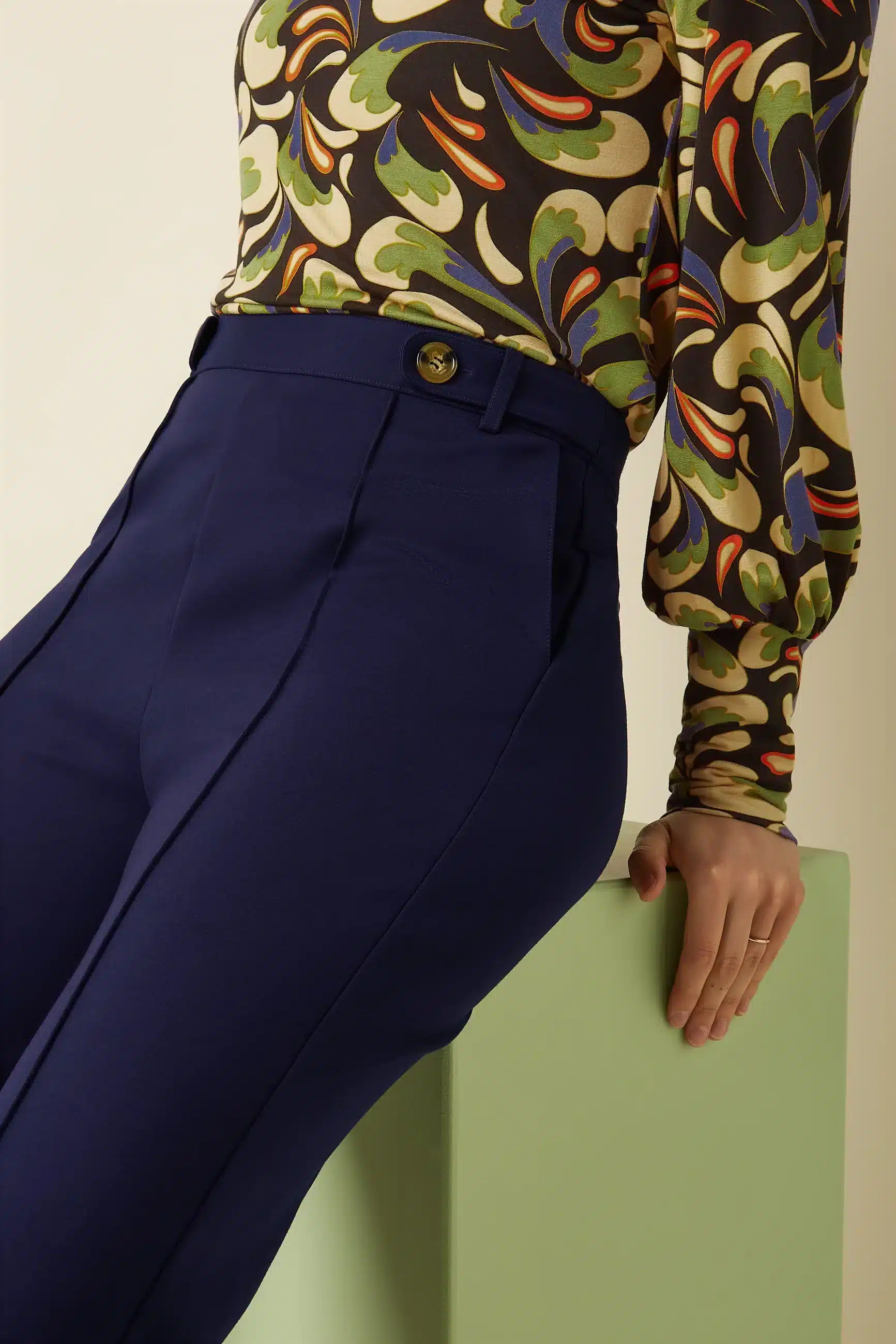 King Louie Garbo Pintuck Pants Uni Rodeo Evening Blue