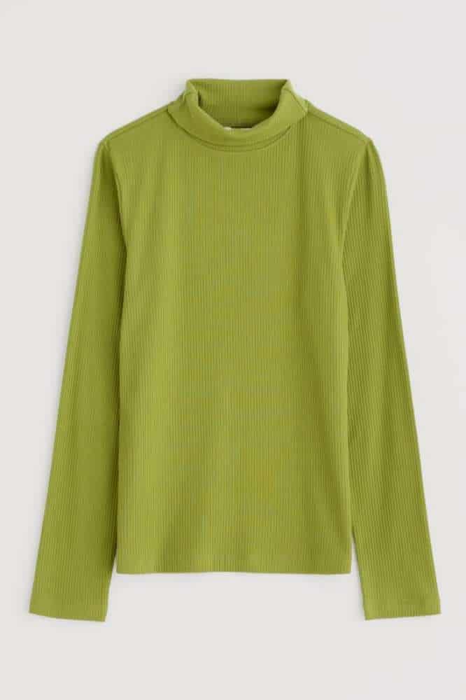 Seasalt Cornwall Hazel Rib Top Dark Citron - La Vie en Rose Damesmode