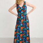 Seasalt Cornwall Polmanter Dress Screenprint Floral Maritime - La Vie en Rose Damesmode