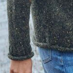 Aran Woollen Mills Ladies Roll Neck Raglan Crew Green - La Vie en Rose Damesmode