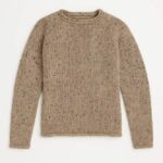 Aran Woollen Mills Ladies Roll Neck Raglan Crew Light Honey - La Vie en Rose Damesmode
