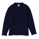 Aran Woollen Mills Ladies Roll Neck Raglan Crew Navy Nep - La Vie en Rose Damesmode
