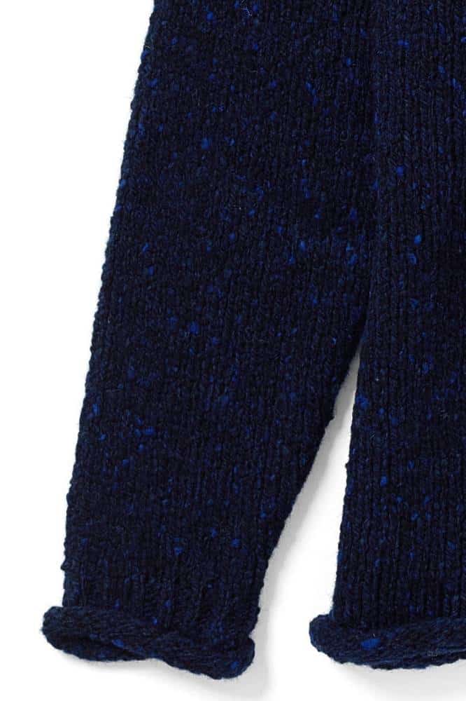 Aran Woollen Mills Ladies Roll Neck Raglan Crew Navy Nep - La Vie en Rose Damesmode