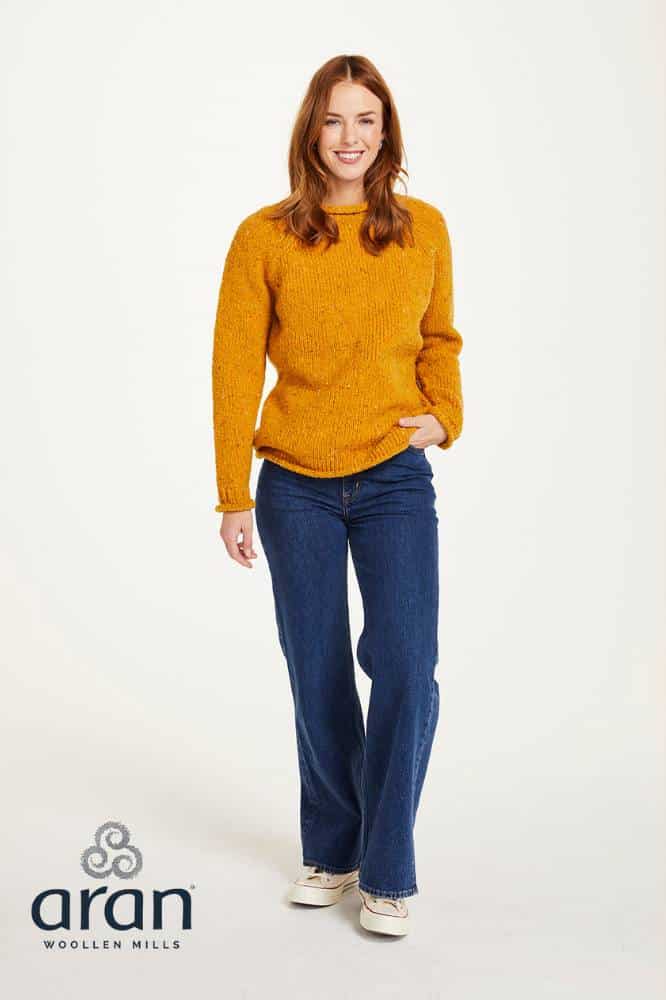 Aran Woollen Mills Ladies Roll Neck Raglan Crew Starfish - La Vie en Rose Damesmode