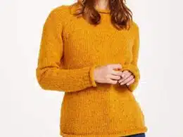 Aran Woollen Mills Ladies Roll Neck Raglan Crew Starfish - La Vie en Rose Damesmode