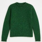 Aran Woollen Mills Ladies Roll Neck Raglan Crew Valley Green - La Vie en Rose Damesmode