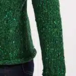 Aran Woollen Mills Ladies Roll Neck Raglan Crew Valley Green - La Vie en Rose Damesmode