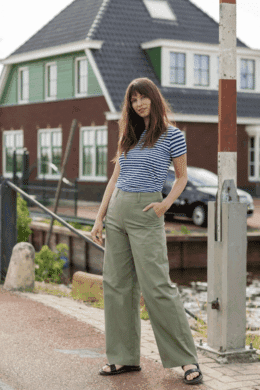 Very Cherry Marlene Pants Delfino Denim Sage Green