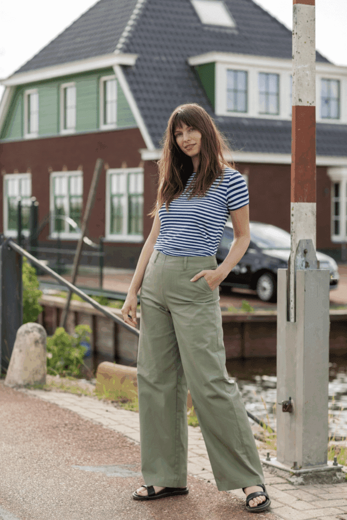 Very Cherry Marlene Pants Delfino Denim Sage Green