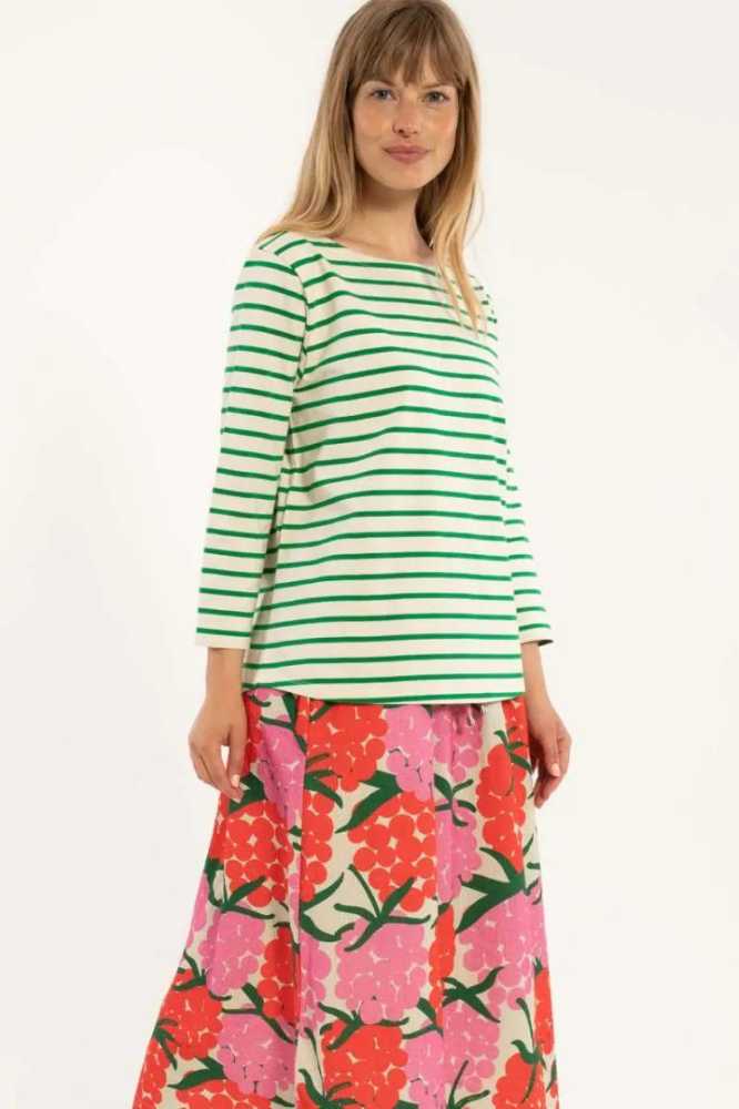 DANEFAE DANECARRIBEAN HEAVY COTTON TEE GRASS GREEN CHALK - LA VIE EN ROSE DAMESMODE