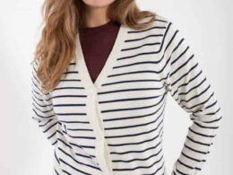 Danefae Danejolly Cardigan Chalk Dark Navy - La Vie en Rose Damesmode