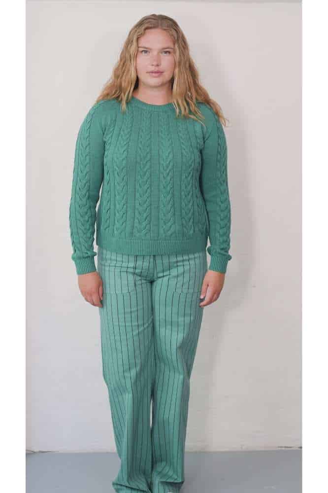 Danefae Danetwister Cable Sweater Light Slate - La Vie en Rose Damesmode