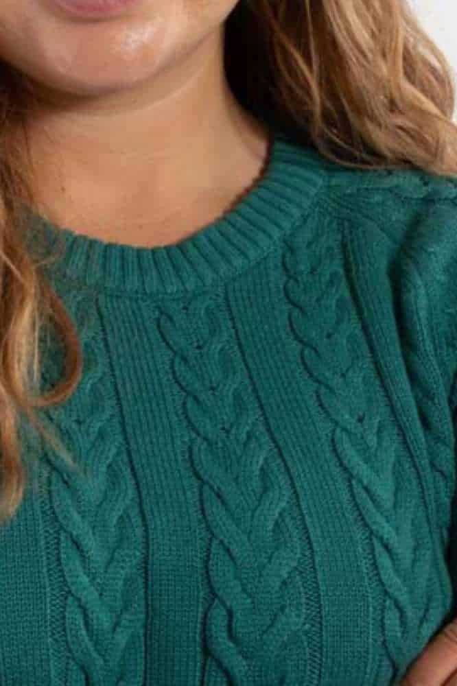 Danefae Danetwister Cable Sweater Light Slate - La Vie en Rose Damesmode