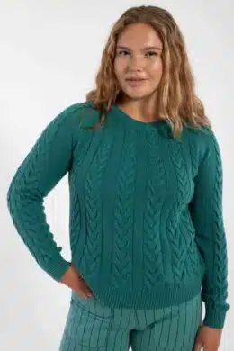 Danefae Danetwister Cable Sweater Light Slate - La Vie en Rose Damesmode