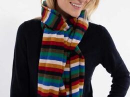 Danefae Danebundle-up Merino Scarf Royal Stripe
