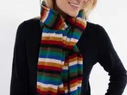 Danefae Danebundle-up Merino Scarf Royal Stripe